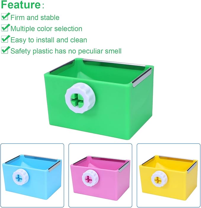 Litewoo Bird Food Bowl Feeder Colorful Basin Durable Cage Accessories Suitable for Birds Parrot Parakeet Cockatiel Budgie Finch Hamster Rat