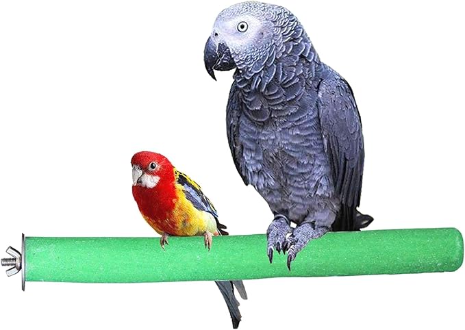 Bird Perch Rough-surfaced Nature Wood Stand Toy Branch for Parrots (Straight Perch, M)