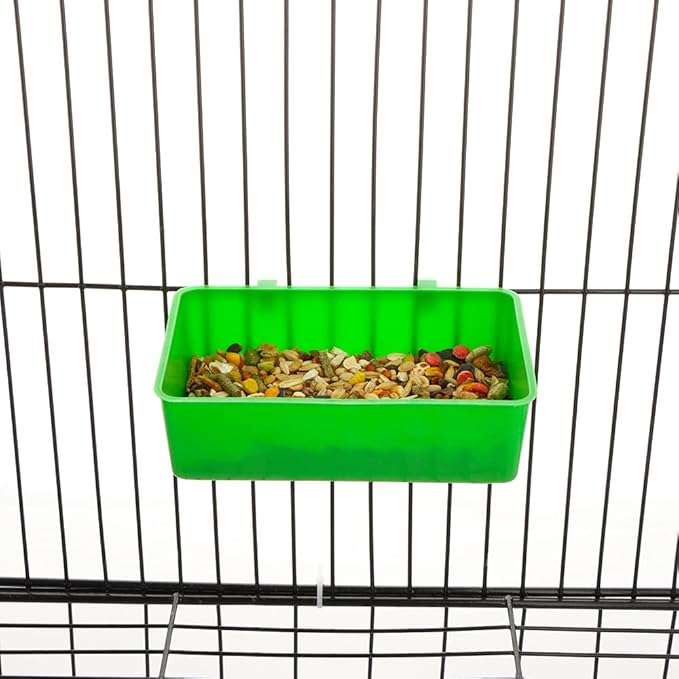 14 Pcs Bird Plastic Feeder, Seed Food Feeding Cup for Poultry Pigeon Parrot Parakeet Budgie Cage