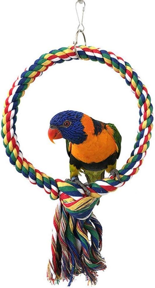 Litewoo Bird Swing Toy Colorful Cotton Rope Perches for Parrots Budgie Parakeet Cockatiel Conure Finch Lovebird