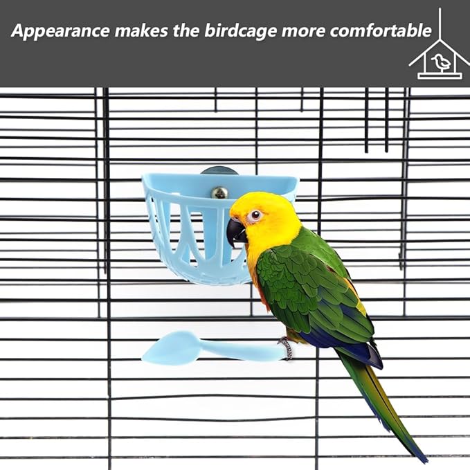 2 Pack Bird Feeder Parrot Vegetable and Fruit Feeding Rack Multipurpose Bird Feeding Cup Hanging Bird Cage Bowl Bird Daily Necessities for Parrot Birds Budgie Cockatiel