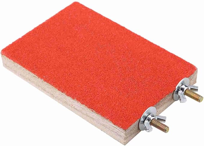 Wood Bird Perch Stand Platform Bird Cage Corner Shelf Grinding Clean Bird Playground for Hamster Squirrel Standing Sleeping Chewing (Red Short Side Screw)