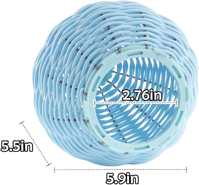 VTurboWay Rattan Bird Nest Chew Resistant Nest House Parrot Egg Laying Bed Breeding Nest for Bird Parrot Lovebird Canary Budgie Finch (Blue)