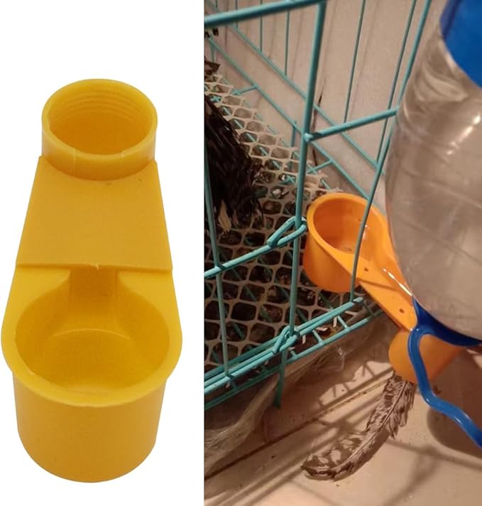 Automatic Bird Drinker Cups 12pcs Pigeon Water Bottle Feeder for Cage(Yellow)