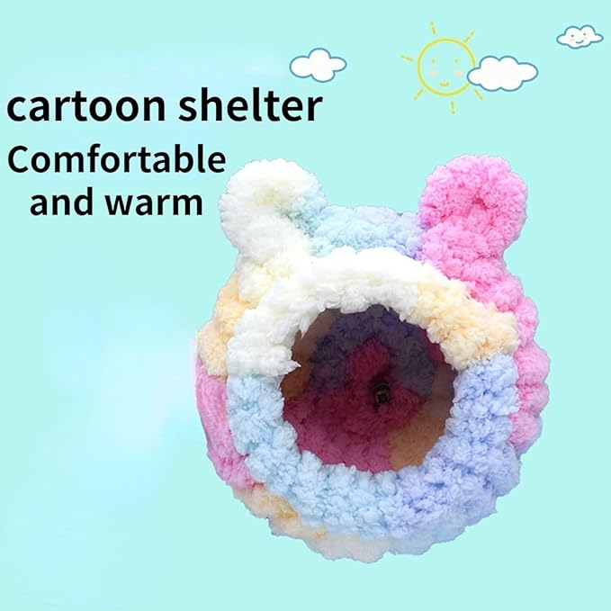 Bird Nest, Conure Breeding House Parrotlet Snuggle Hut Lovebird Bed for Conure, Lovebird, Canary, Finch, Cute Ear Design Bird Nest for Quaker Cockatiel (Colorful,S)