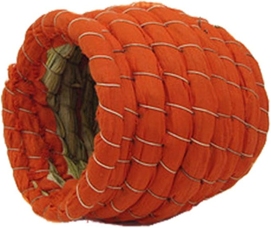 YJJKJ Pet Products Bird Nest Handwoven Straw House for Parakeets Cockatiels Parrot Budgie Or Small Pet (L, Orange)