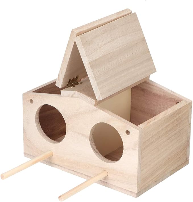 Wooden Bird House, Hanging Birdhouse for Outdoors, Garden Patio Decorative Bird Nesting Box for Finch Bluebird Cardinals, Handmade Hummingbird House