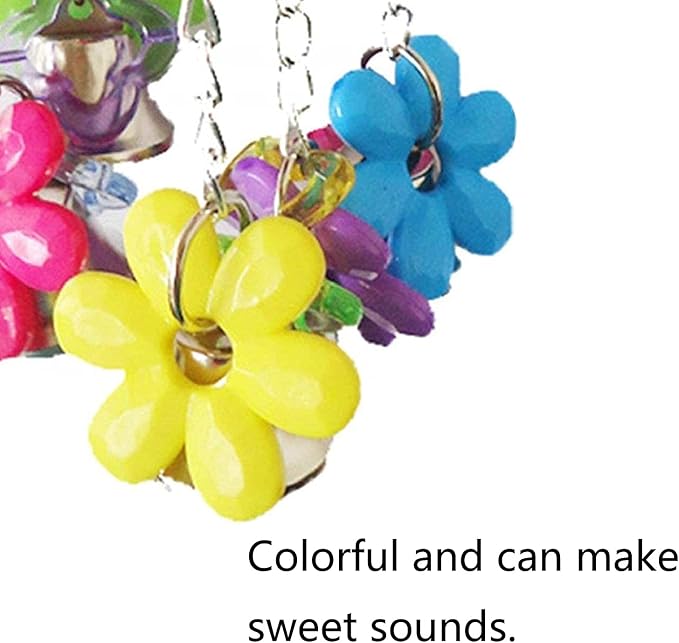 Bird String Ball Toy Parrot Pet Cage Toy Chew Bite with Hanging Swing Bell for Small Parakeet African Grey Cockatiel Cockatoo Finch Canary Cage Accessories …