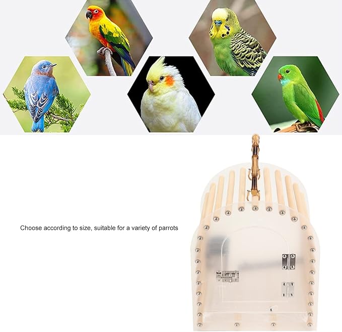 Portable Bird Cages, Clear View Bird Carrying Cage Hand Held Travel Birdcage with Perch for Small Bird Lightweight Bird Carrier