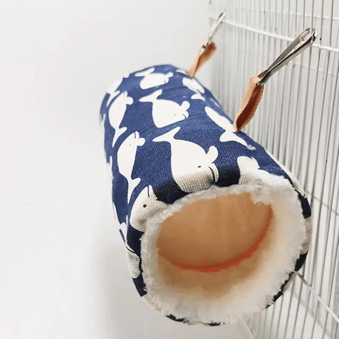 Bird Nest House Hut Hammock, Winter Warm Nest, Snuggle Bird Hammock Hanging Happy Hut Bird Parrot Hideaway Cage Toy for Parrot Budgies Parakeet Cockatiels Conure Lovebird Finch (Small, Dark Blue)