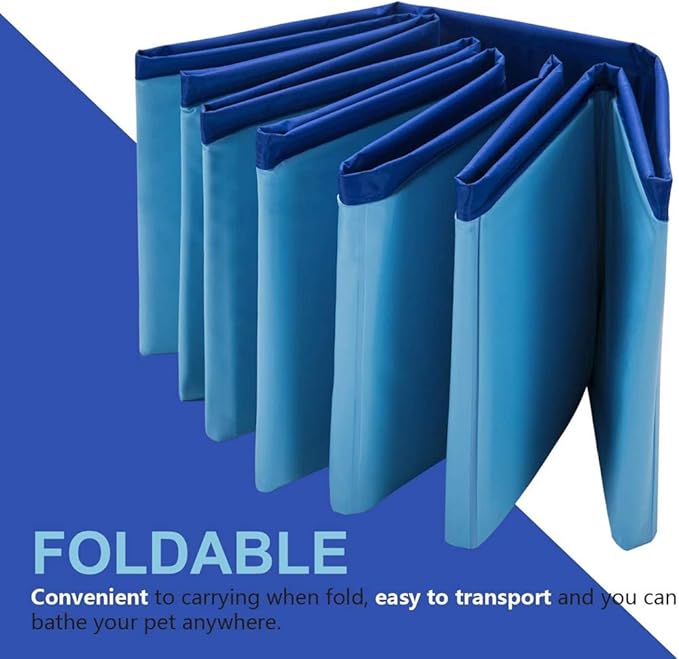 Foldable Collapsible Ferret Bathing & Cooling Swimming Pool, Durable Bath Tub, Swimming Bath Water Washer for Ferrets & Small Animals, Bonus-Ferret Swim Ring (80x20cm(31.5''x7.9''))