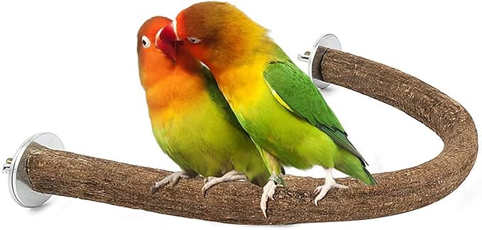 Bird Natural Wood Stand Perch Swing U Shape Natural Parrot Perch Bird Stand Pole for Parakeet, Conure, Cockatiel, Budgie, Lovebirds