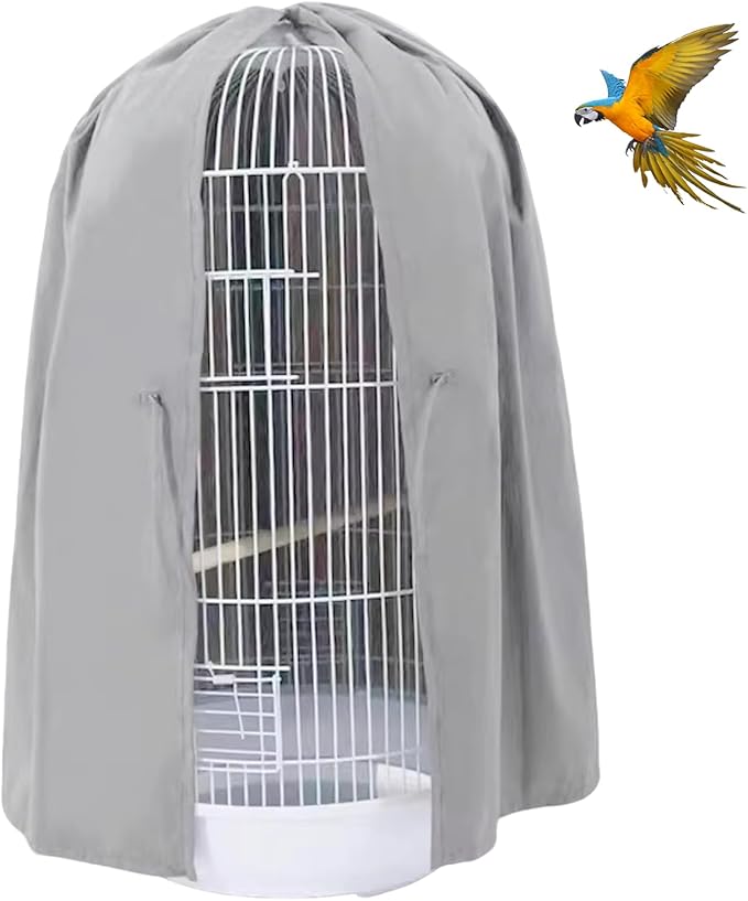 QBLEEV Round Parrot Birdcage Cover Pet Universal Blackout Cage Cover Shade Windproof Light-Proof Sleep Reduces Distractions Night Accessories Cloth Without Cage