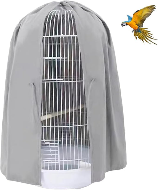 QBLEEV Round Parrot Birdcage Cover Pet Universal Blackout Cage Cover Shade Windproof Light-Proof Sleep Reduces Distractions Night Accessories Cloth Without Cage