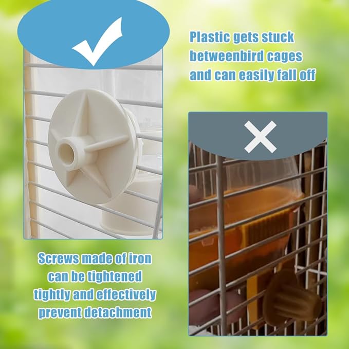 Automatic Pet Bird Water Feeder, Bird Water Dispenser for Cage, Bird Cage Suspended Automatic Water Dispenser, Bird Feeders for Parakeet Budgie Cockatiel Lovebirds Canary Finch (150ml)