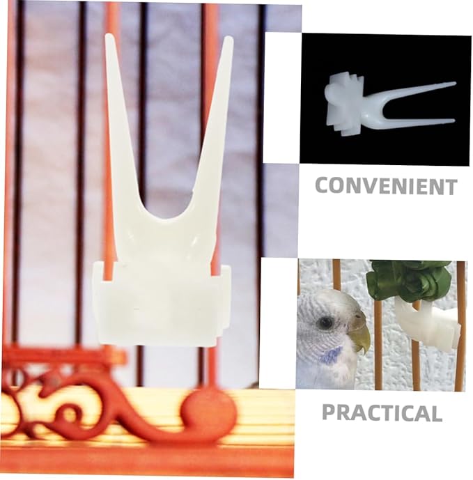 HANABASS 100pcs Bird Cage Food Holder Forks Vegetable Fixing Skewers for Birds Parrots Pets Easy to Install No Feeding