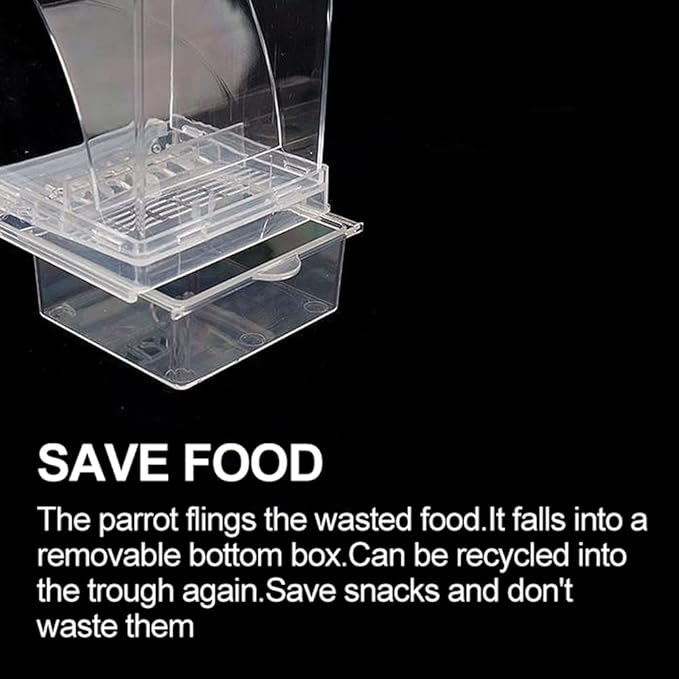 Automatic Bird Feeder,Birds Cage Accessories,No Mess for Cage Inside Birds Stuff Cage,Acrylic Transparent Seed Food Container for Small Brids Cockatiel Budgerigar