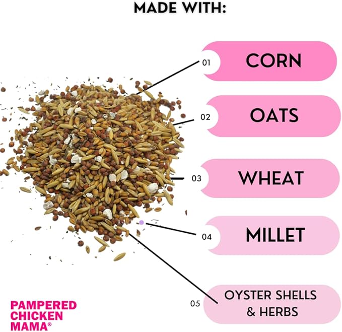 Pampered Chicken Mama Premium Chicken Scratch Treat - High Protein & High Calcium All-Natural Backyard Chicken Grower Feed Supplies for Laying Chickens (2.5 pounds)