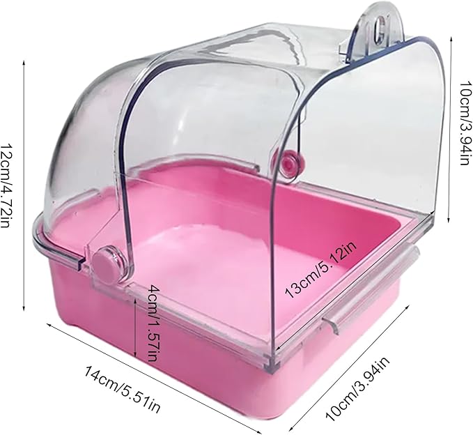 Bird Shower Room Birdcages External Screw Bath Room Parrot Bathtub Birdcages Clear Bathing Tub Budgies Cage Decors
