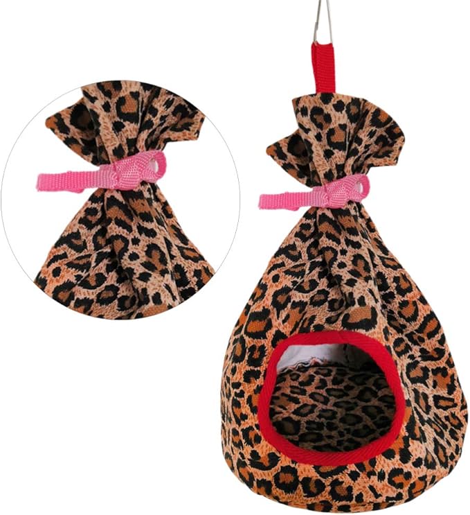 POPETPOP Bird Bed - Bird Hammock, Parrot Perch Tents, Winter Warm Bird Nest House Hanging Cave Hut Hideaway for Macaw African Parakeet Cockatiels Cockatoo Conure - Style 1