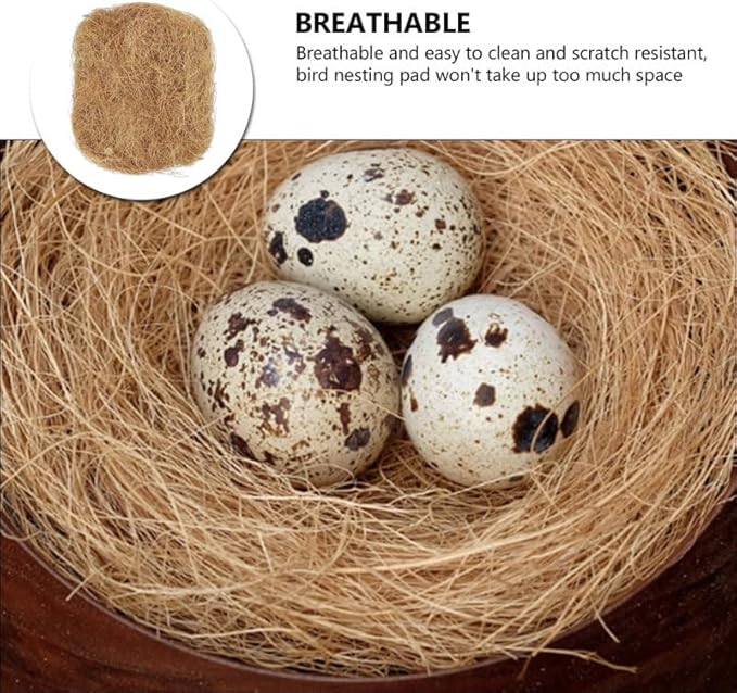 Coconut Fiber Bird Nesting Pad 7.08X4.72X1.96In Soft Breathable Palm Fiber Bedding for Parakeets Finches Small Pets Scratch Resistant Bird Cage Nest Material