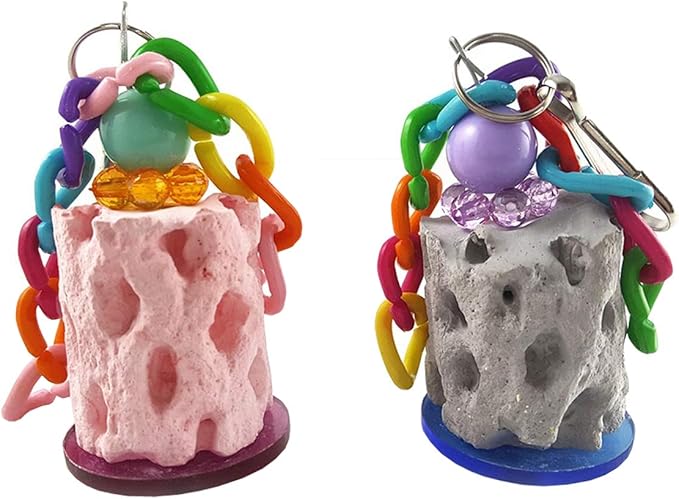 Wontee Bird Calcium Teeth Grinding Chew Treats Toy for Parrot Parakeet Cockatiel Conure Gerbil Rat Mouse Guinea Pig Chinchilla