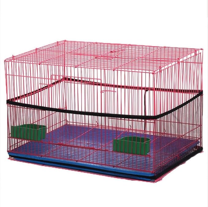 4 Colors Bird Cage Cover Bird Cage Cover Seed Catcher Ventilated Nylon Mesh Birdcage Shell Seed Catcher Large Size Bird Cage Seed Catcher Seeds Guard (#2)