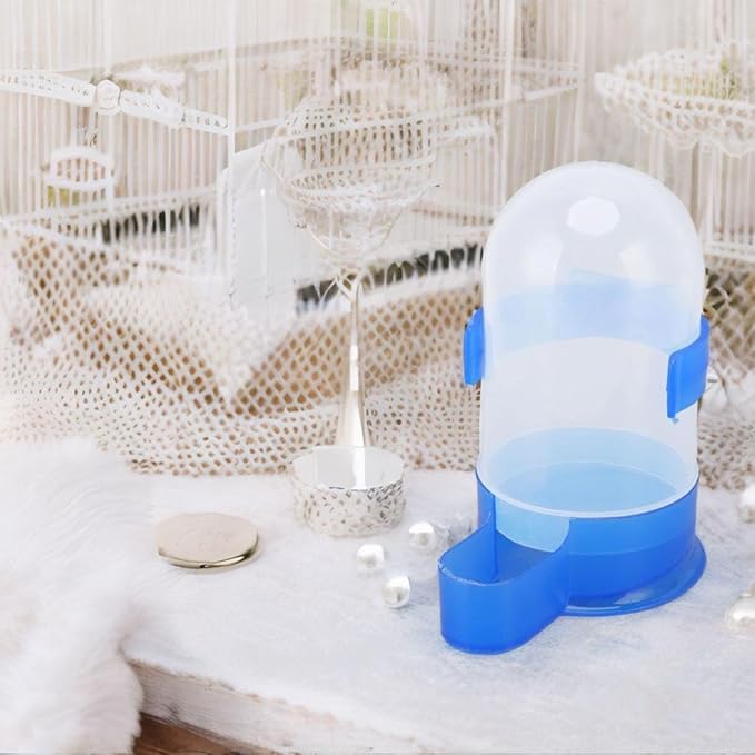 Automatic Bird Feeder, Bird Water Dispenser Clear Food Seed Dispenser Container Hanging Cage Feeder Dispenser