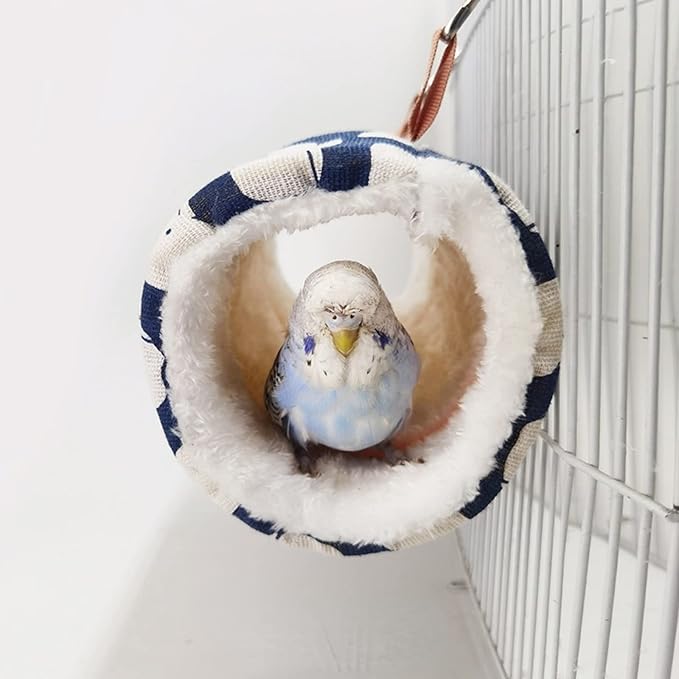 Bird Nest House Hut Hammock, Winter Warm Nest, Snuggle Bird Hammock Hanging Happy Hut Bird Parrot Hideaway Cage Toy for Parrot Budgies Parakeet Cockatiels Conure Lovebird Finch (Large, Light Pink)
