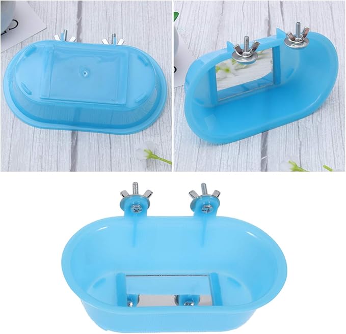 TEHAUX Pet Bath Tub Bird Bathtub Bath Toy Cage Indoor Playset Toys Tiger Skin Peony