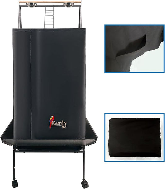 Easily Good Night Bird Cage Cover for Large Bird Cage with Play Top with Storage Pocket,68"