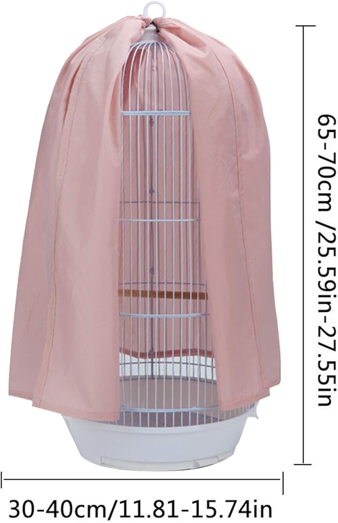 Round Dome Top Bird Cage Cover Shield Birdcage Cover Thicken Nylon Pet Parrot Cage Cover Good Night Cover Black-Out Birdcage Cover Washable Birds Cage Seed Catcher Cover