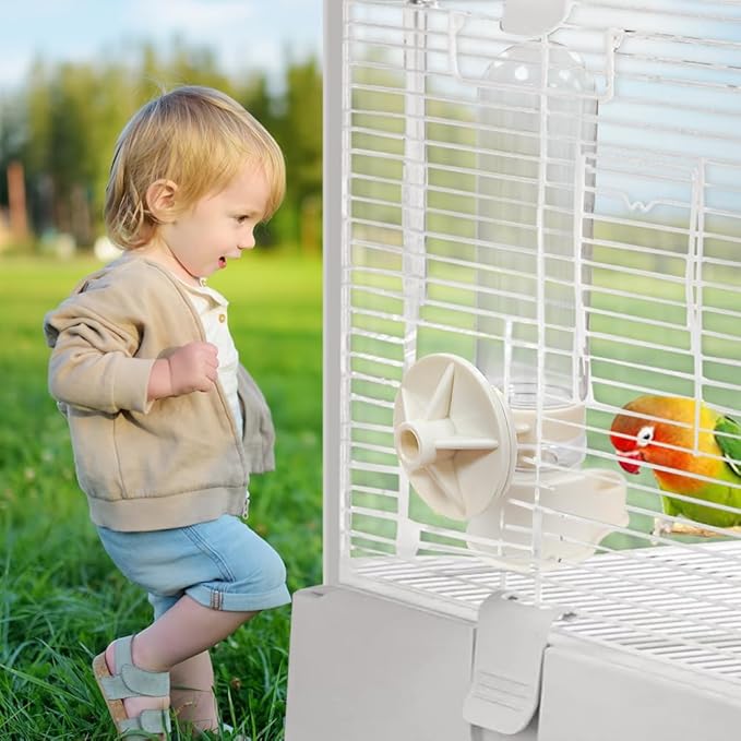 Automatic Pet Bird Water Feeder, Bird Water Dispenser for Cage, Bird Cage Suspended Automatic Water Dispenser, Bird Feeders for Parakeet Budgie Cockatiel Lovebirds Canary Finch (150ml)