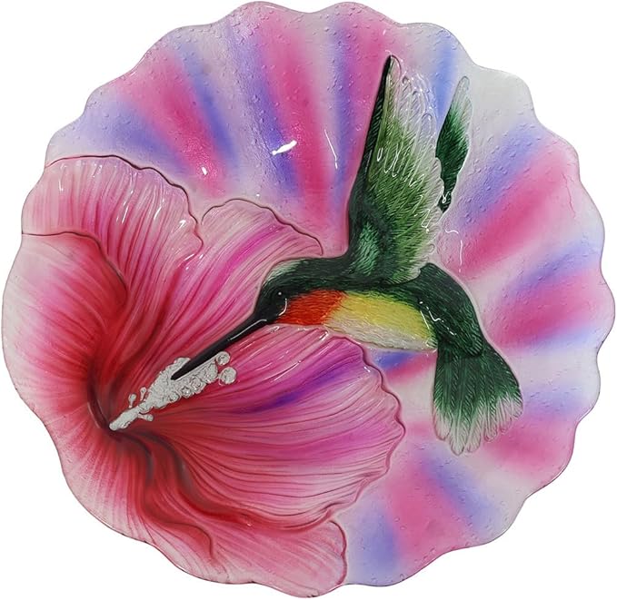 Briarwood Lane Hummingbird in Flight Glass Birdbath