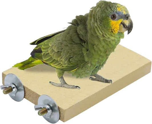 Bird Parrot Perch Stand Platform Natural Wooden Coarse Sand Grinding Claw Stand Suitable for Parrot Parakeet Cockatiel Budgie Conures Lovebird Finch