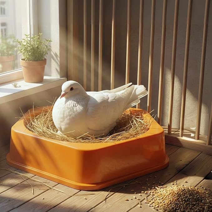 DQITJ 10 Pack Pigeon Nesting Bowl Bird Canary Anti Tip Egg Hatching House with Ventilation Holes for Home Farm (Yellow)
