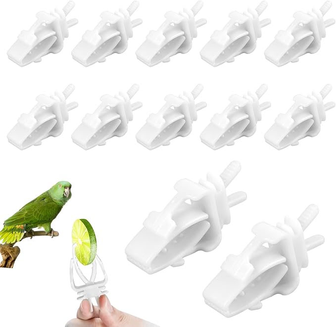 12 Pieces Bird Cage Food Holder, Millet Holder for Birds Cages Small Animal Fruit Vegetable Stick for Budgie Parakeet Macaw Cockatiel Conure Cockatoo Macaw