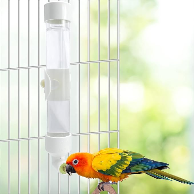 Bird Water Dispenser Parrot Waterer Automatic Bird Water Feeder for Medium Birds Parakeet Cockatiel Conure Caique (Medium)