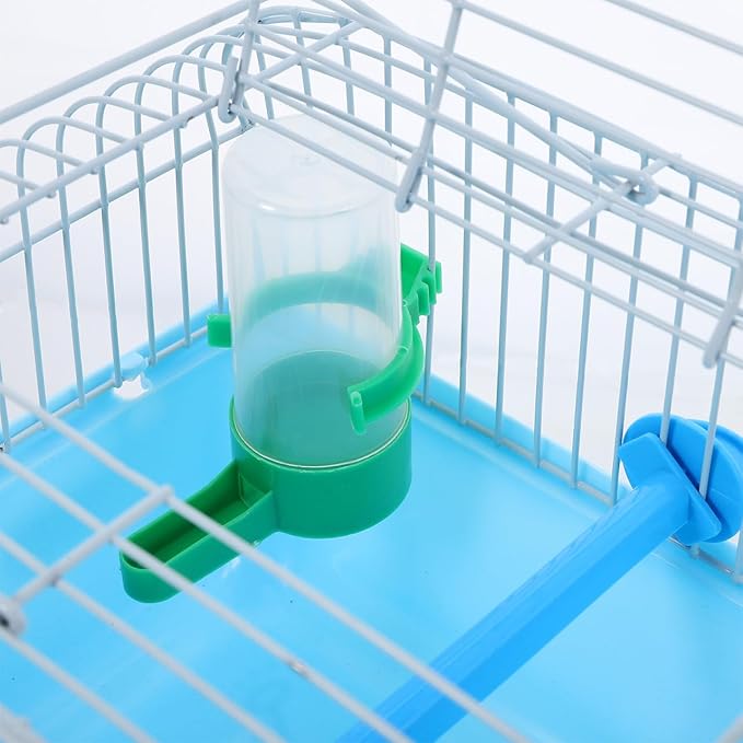 BESPORTBLE Portable Bird Travel Carrier Cage with Perch Food Box Waterer Transparent Bird Parrot Carrier Cage