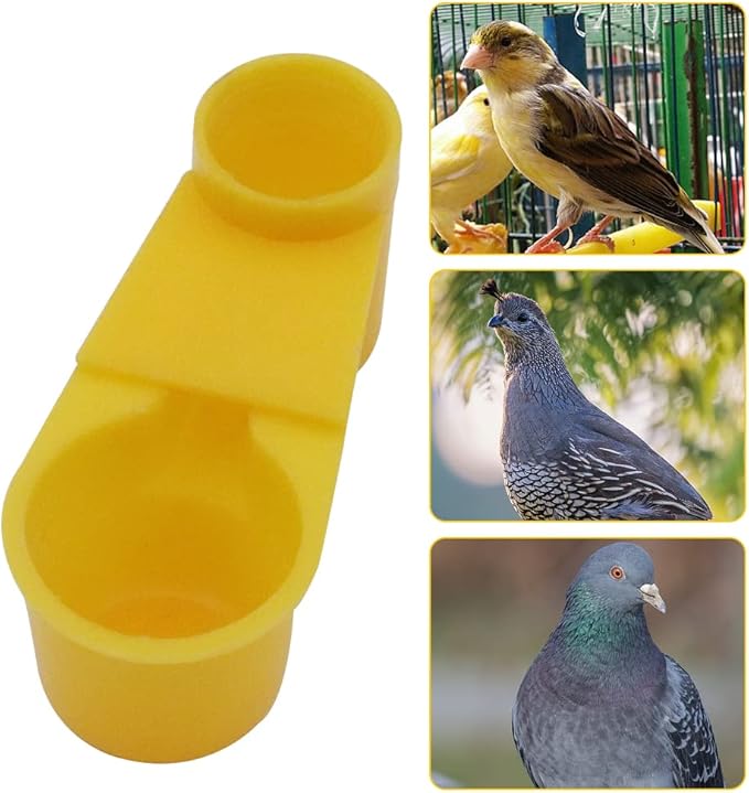 12Pcs Automatic Bird Drinker Feeder Plastic Soda Pop Water Bottle Cup or Pigeons Parrot Chicken Feeder Poultry Cage Cup Supplies (Yellow)