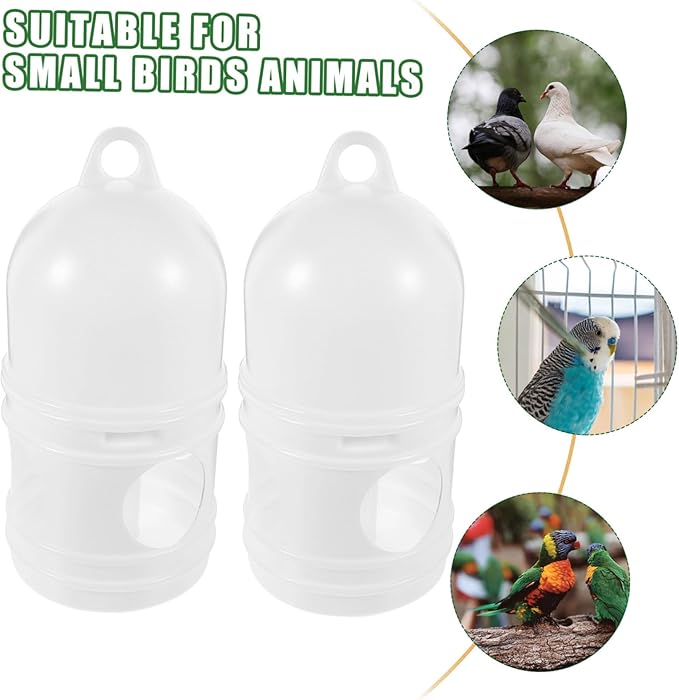 Pigeon Water Dispenser 2-Pack 9.44X4.72X4.72 Inch Birds Water Feeder Cup Clean Safe Pet Bird Waterer for Cage Feeding
