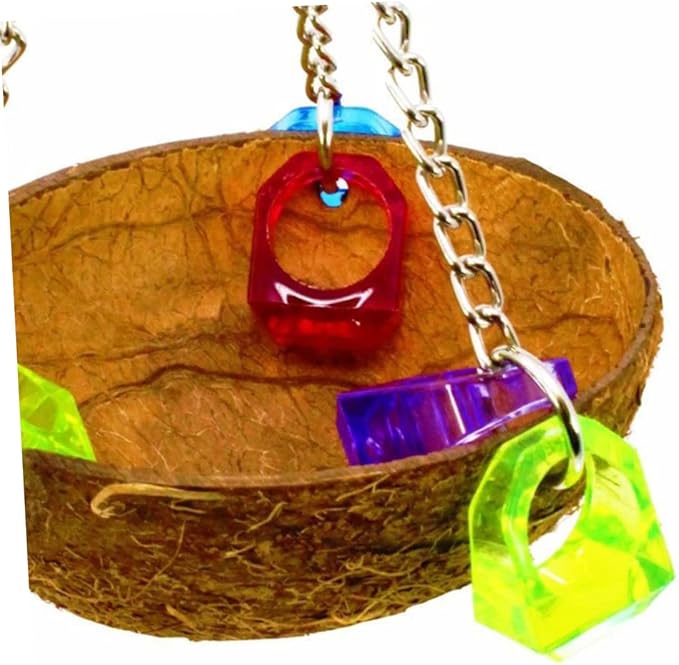 BESPORTBLE Parrot Hanging Nest Coconut Shell Bird Nest Creative for Birds Random Color