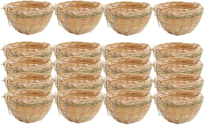 20x Round Canary Nest Handcrafted Parrot Birds Hatching Breeding Nest with Hook