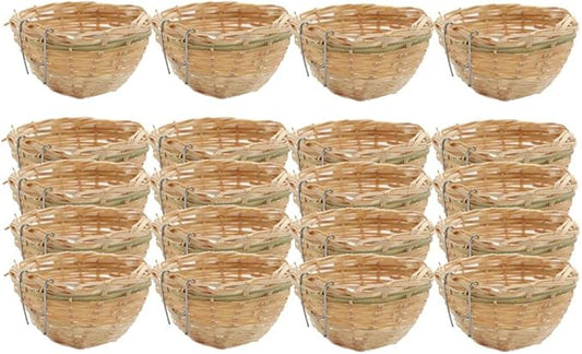 20x Round Canary Nest Handcrafted Parrot Birds Hatching Breeding Nest with Hook