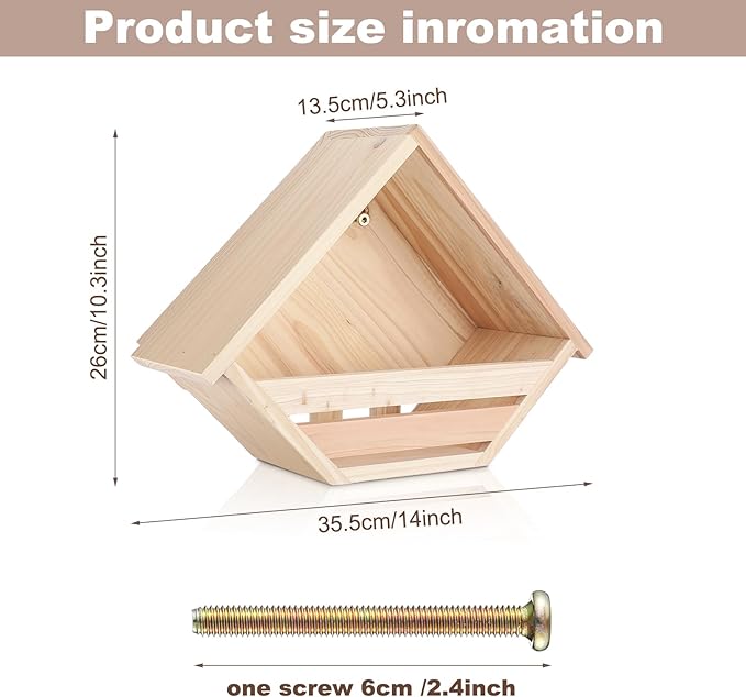 DoubleFill Cedar Dove Nesting Box Dove House Nest for Bird Pigeon Outside Doves Nesting and Roosting Platform Garden Decoration