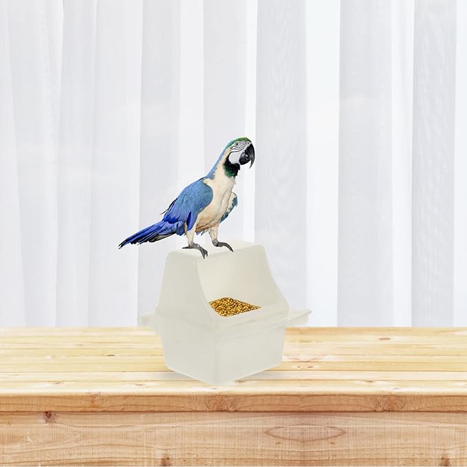 4pcs Plastic Bird Feeder Weatherproof Bird Cage Feeding Station for Parrots Clean Birdhouse Accessories for Various