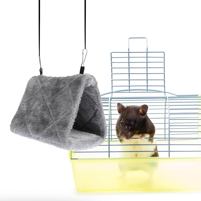 Parrot Hanging Tent Warm Triangle Bird Nest Hammock Bed for Cage Small Birds 6.69X6.29X4.33 Inch Cozy Resting Place for Pet Birds