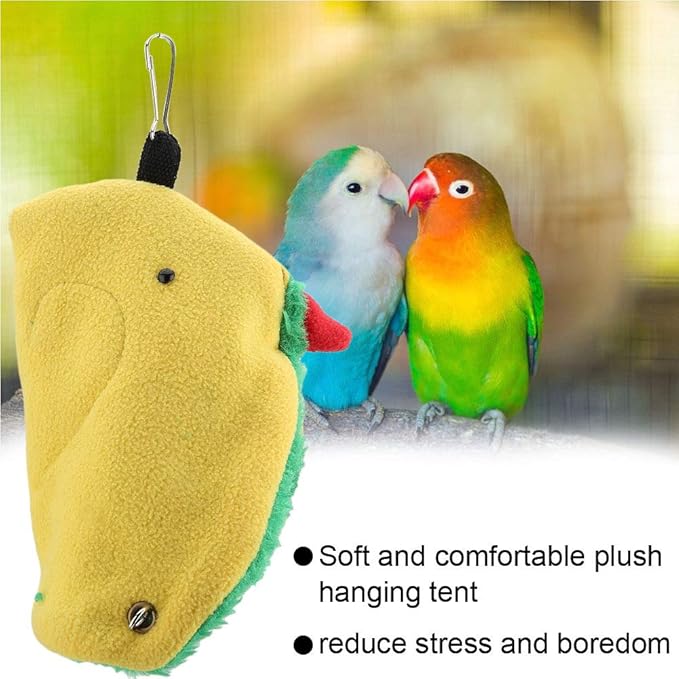 Bird Hammock Bird hut for cage Warm Bird Bed Triangle Plush Hammock Cage Hanging Bird Tent 4.7inch*7.1inch Bird Bed for cage for Birds Parrots Nests