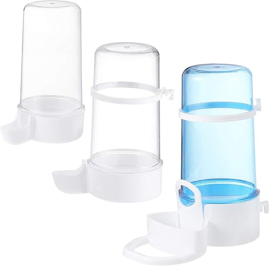 Hamster Water Bottle Bird Feeder- 3Pcs Bird Water Dispenser for Cage, Automatic Feeder, Food for Cage Pet Parrot Budgie Loves Cockatiel Automatic Rabbit