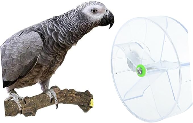 Milisten 1set Bird Intelligence Growth Cage Toy Rotate Wheel Feeder for Foraging Interactive Food Toy for Parrots Cockatiels Random Color Transparent Frosted